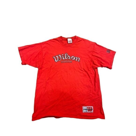 Vintage 1990s Wilson Athletics Red‎ Tshirt NFL - Picture 1 of 6